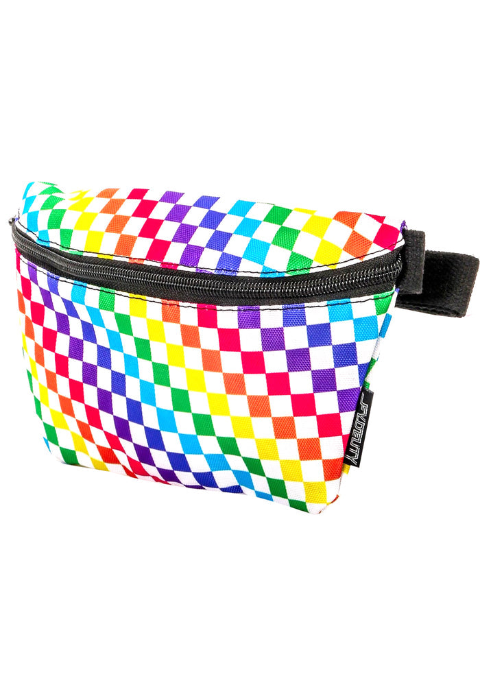Fydelity Ultra Slim Love Wins Rainbow Fanny Pack — side view