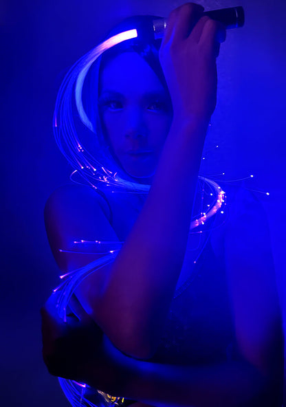 LASR Ultraviolet Fiber Optic Light Up Whip — front view