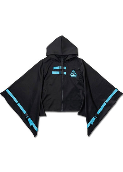 ACDC Rag Uzurai Cyberpunk Tech Kimono Black Blue Jacket — front view