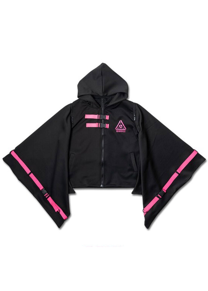 ACDC Rag Uzurai Cyberpunk Tech Kimono Black Pink Jacket — front view