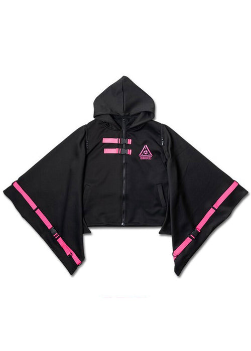 ACDC Rag Uzurai Cyberpunk Tech Kimono Black Pink Jacket — front view