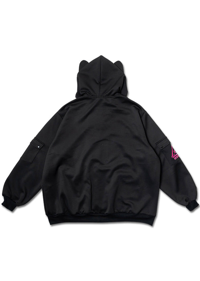 ACDC Rag Uzurai Cyberpunk Tech Oversized Black Pink Jacket — back view