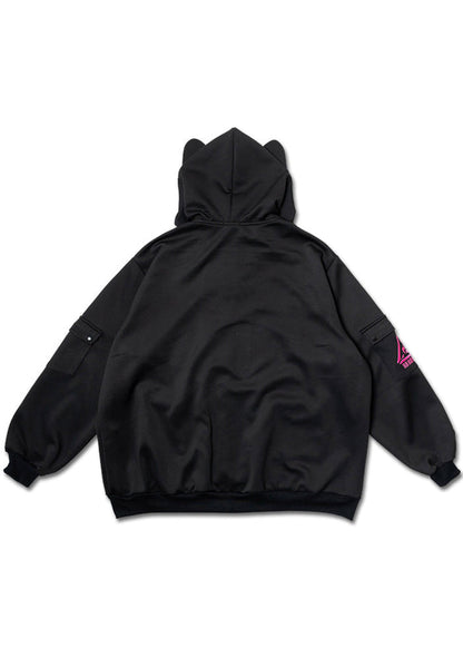 ACDC Rag Uzurai Cyberpunk Tech Oversized Black Pink Jacket — back view