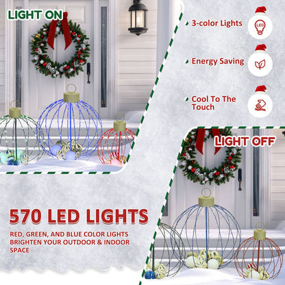 3 color Christmas LED outdoor ball lights