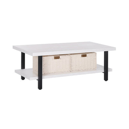 veikous 47" Large Coffee Table with Foldable Woven Baskets -  veikous Coffee tables 88.99