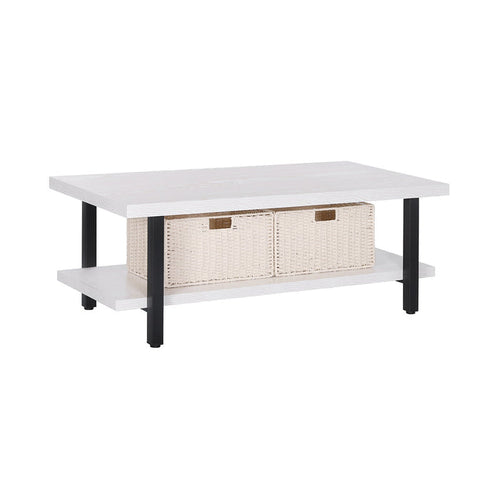 veikous 47" Large Coffee Table with Foldable Woven Baskets -  veikous Coffee tables 88.99