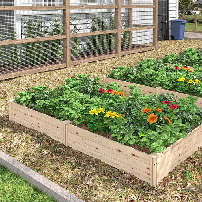 raised wooden beds for garden