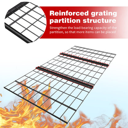 Industrial shelf with reinforced partition structure