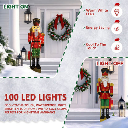 Light Up Nutcracker Soldier Holiday Decor Set