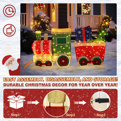 outdoor train christmas decorations