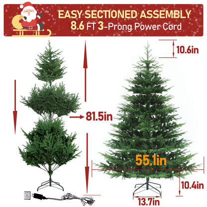 Realistic christmas tree 6.5 ft with lights