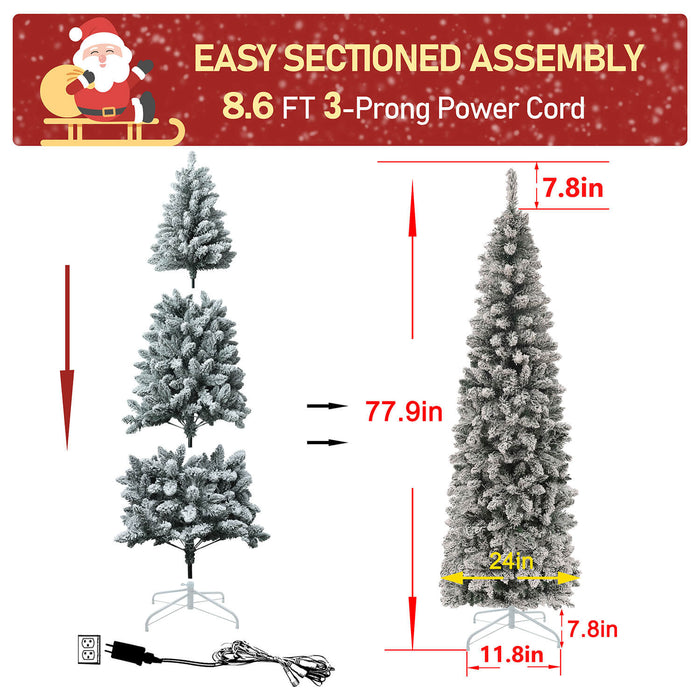 slim 6ft pencil Christmas tree pre-lit