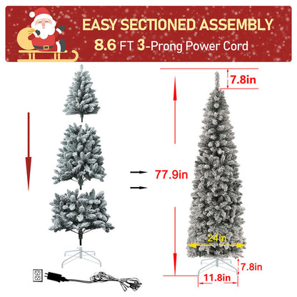 slim 6ft pencil Christmas tree pre-lit
