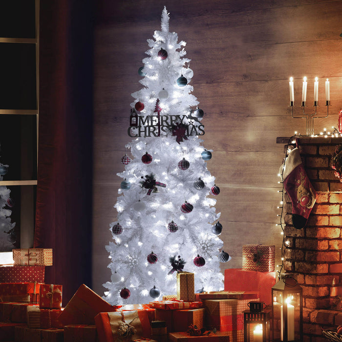 white slim christmas tree