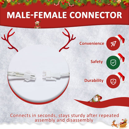 Christmas light post decorations with male-female connector