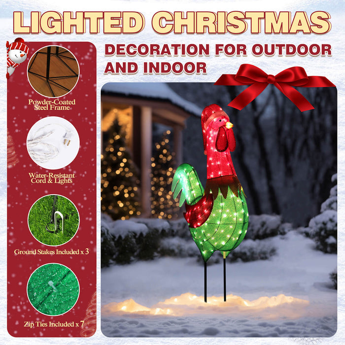 Lighted xmas rooster