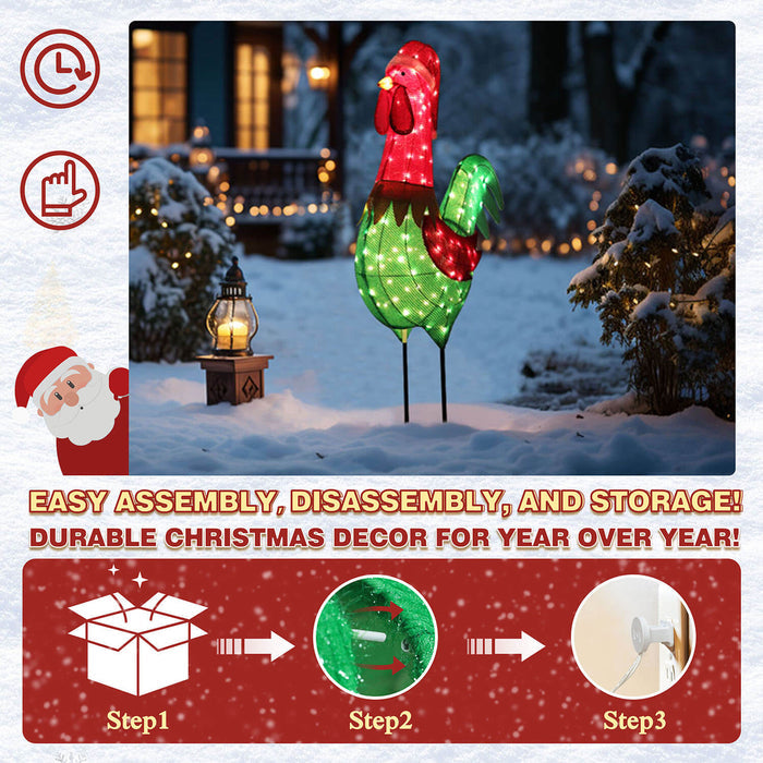 Durable christmas rooster decor for year over year