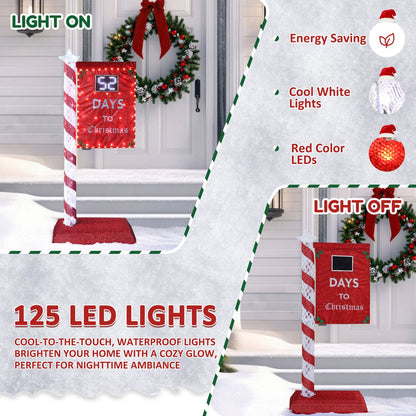 Days to Christmas Sign with 125 LED Lights