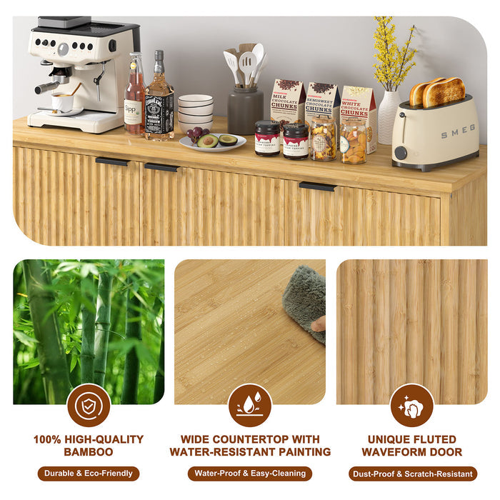 Fluted cabinet buffet