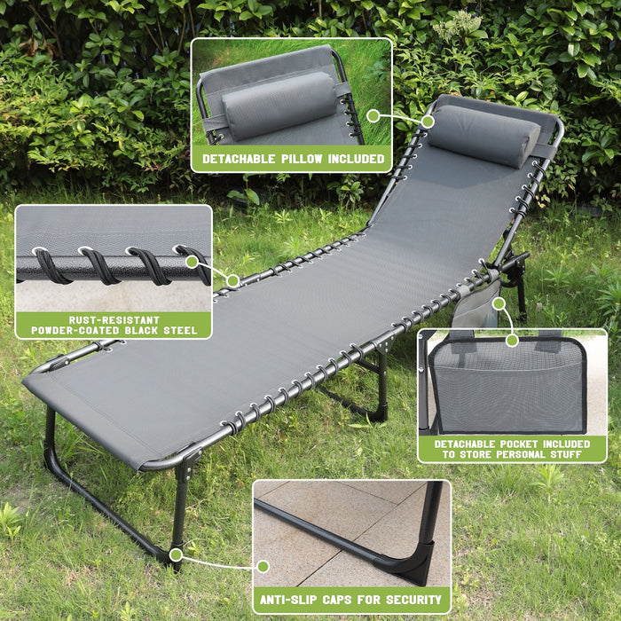 portable chaise lounge, gray