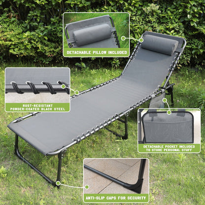 portable chaise lounge, gray