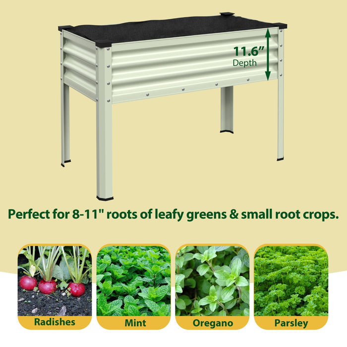 Steel Garden Bed with 11.6" Depth Potting Space
