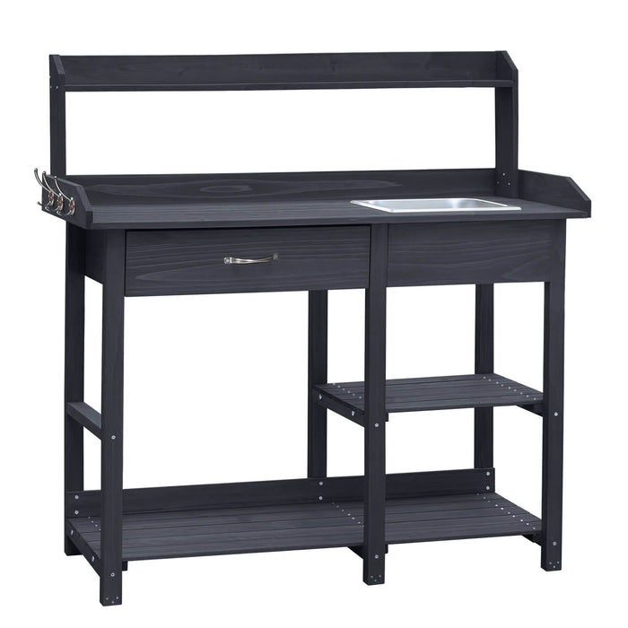 garden potting table with sink