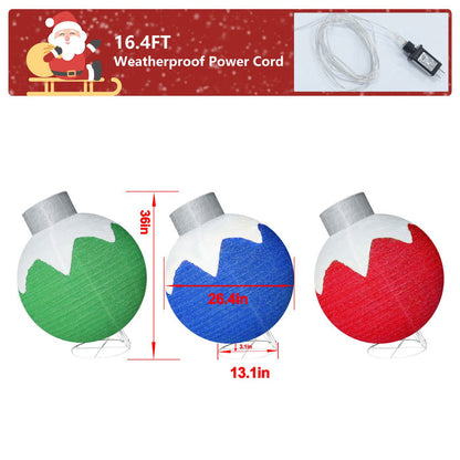lighted yard Christmas ball decorations