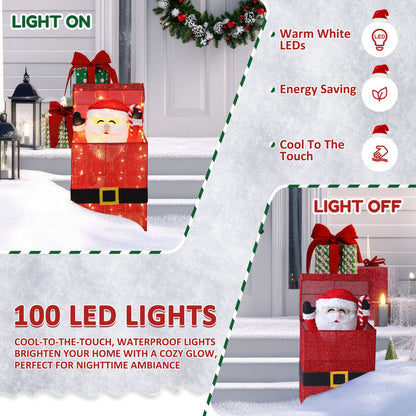 Outdoor Tinsel Santa Decoration