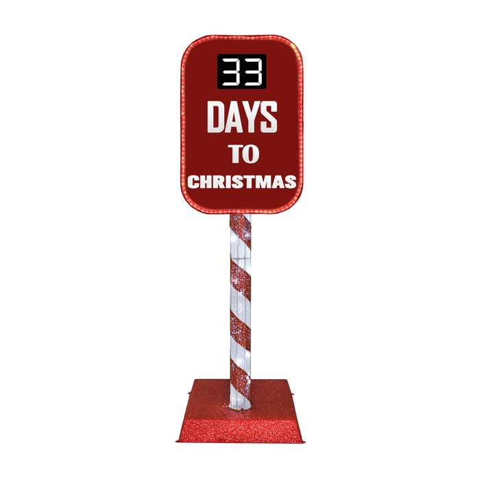 Veikous Outdoor Pre-Lit Christmas Countdown Sign, Light up LED Countdown Sign for Xmas, 5FT