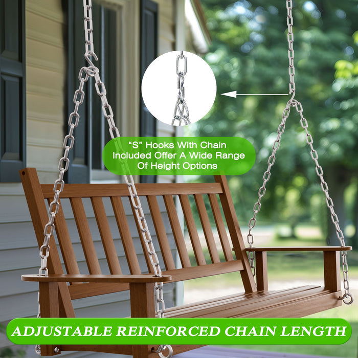 two person wooden swing