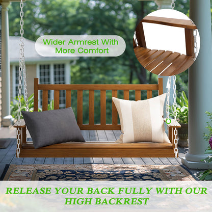 outdoor wood swing