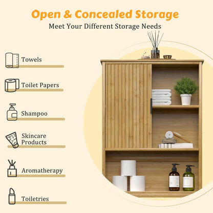 Bathroom cabinet with open shelf