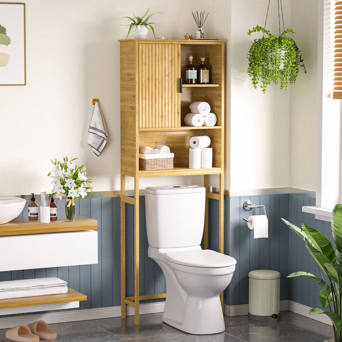 Toilet storage organizer with shelves
