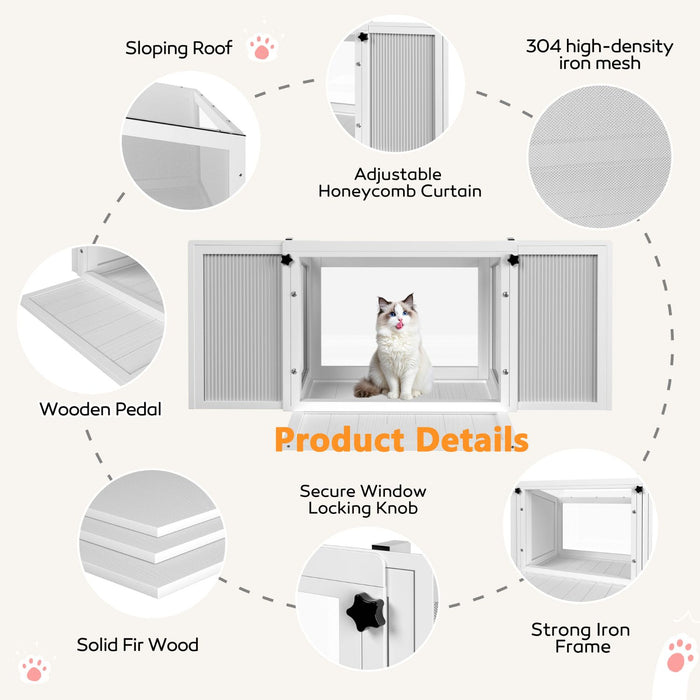 Window Catio with Wood Pedal