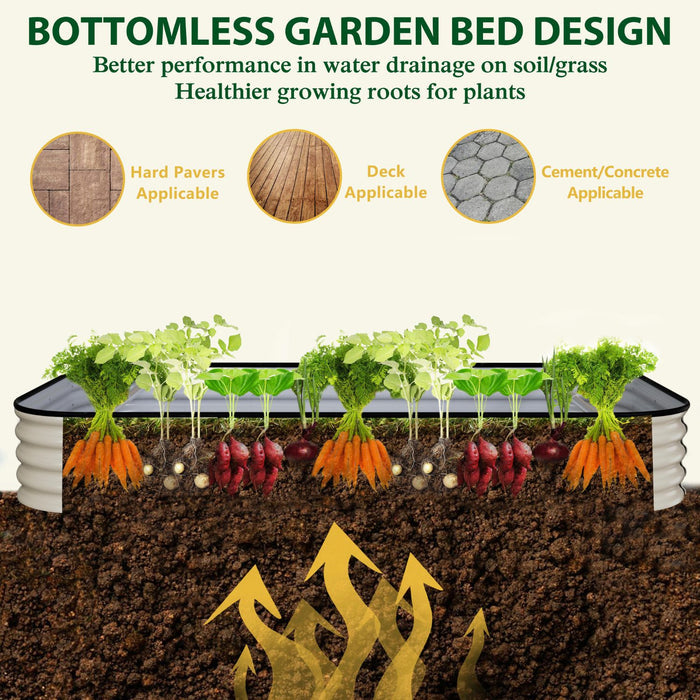 Galvanized Steel Raised Garden Bed, Oval