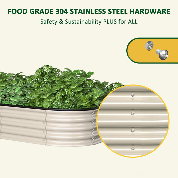 Durable Metal Oval Raised Bed with 304 Stainless Steel Hardware