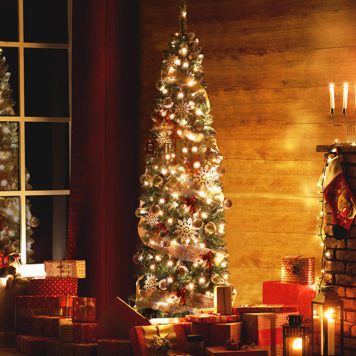 Slim christmas tree pre lit