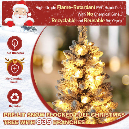 flocked artificial Christmas tree