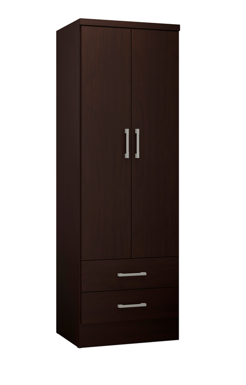 Wardrobe Ref 599 2 Doors With 2 Drawers 60.7*182*46.3Cm Tobacco (Limited 3 Months Warranty)