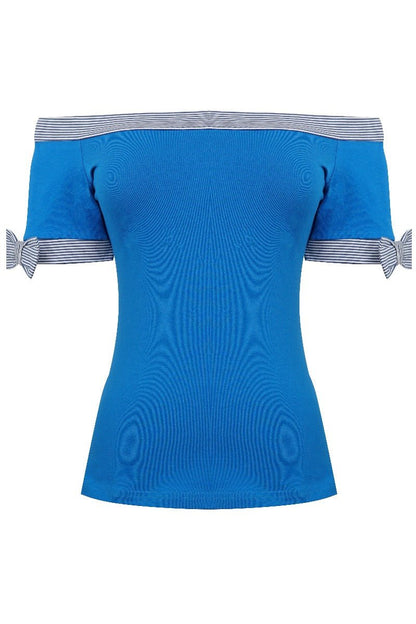 Layla Off Shoulder Blue Top