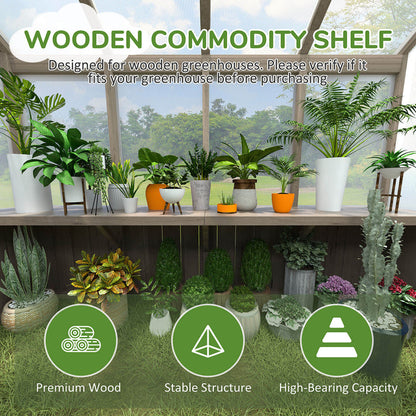 Wooden Greenhouse Shelf, Greenhouse Benches on Side Wall, Greenhouse Shelving for Veikous Greenhouses