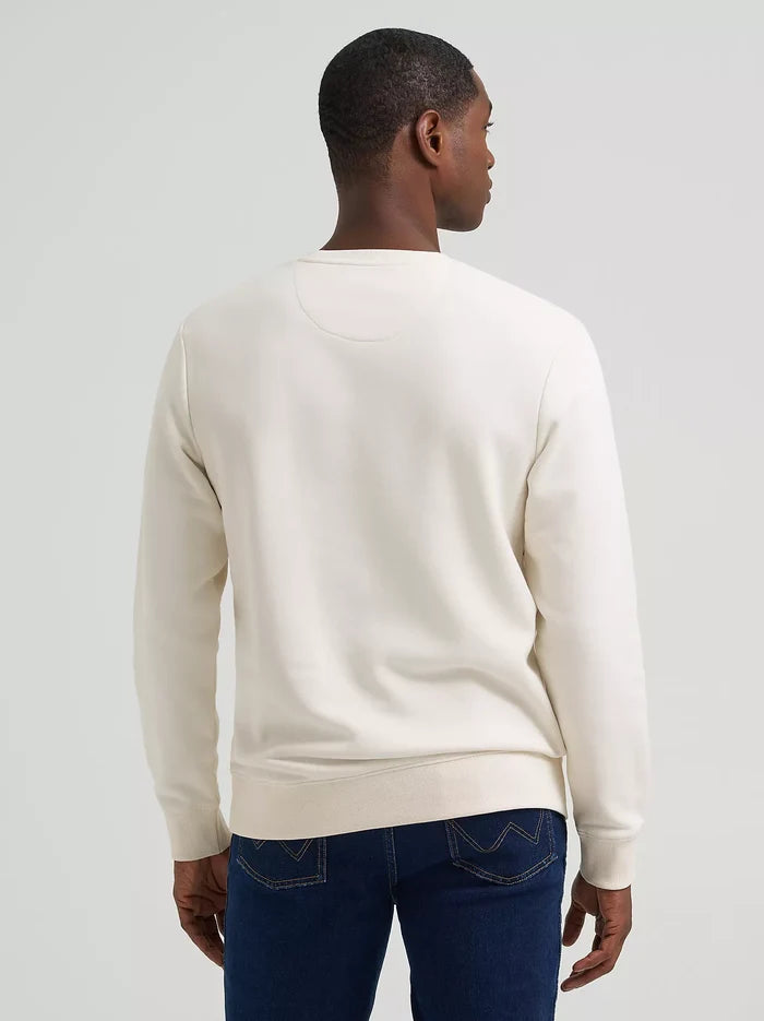 Wrangler Men's Antique White Legacy Logo Crew Sweatshirt 112380290
