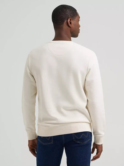 Wrangler Men's Antique White Legacy Logo Crew Sweatshirt 112380290