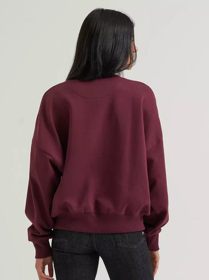 Wrangler X Women's Lainey Wilson Burgundy "Rodeo Nights' Embroidered Sweatshirt  112382793