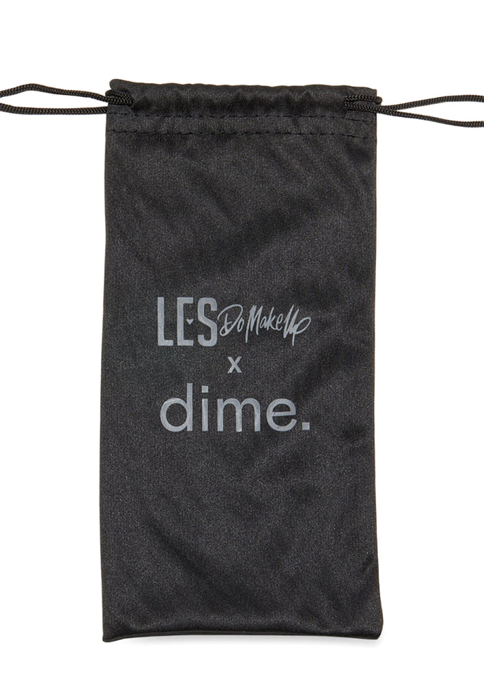 Dime Optics X Les Do Makeup After Party Polarized Sunglasses in gold brown gradient — detail view