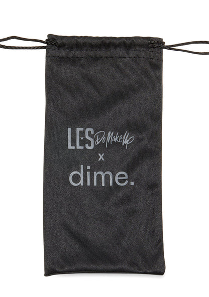 Dime Optics X Les Do Makeup After Party Polarized Sunglasses in gold brown gradient — detail view