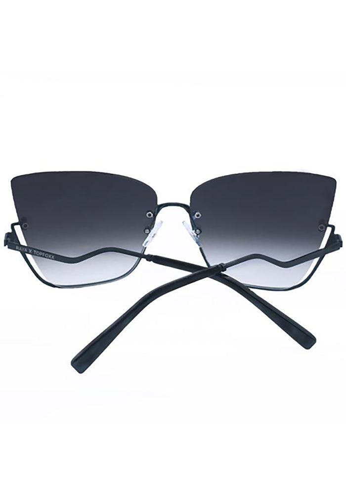 TopFoxx X Raya Vixen Sunglasses in black fade — back view