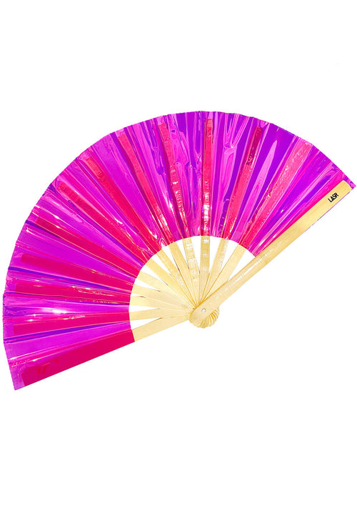 LASR XXXtreme Pink Iridescent Fluid Rave Fan — product view