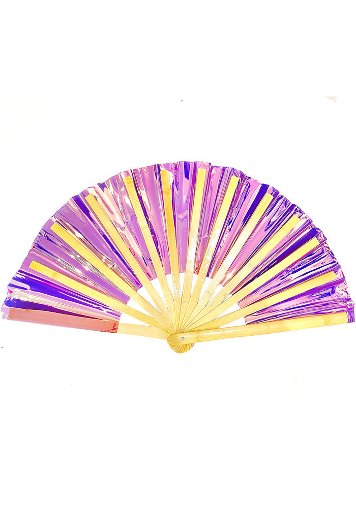LASR XXXtreme Pink Iridescent Fluid Rave Fan — back view
